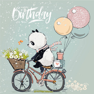 骑自行车的小熊猫