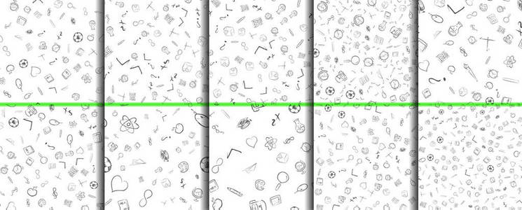 绿色黑板背景的学校模式, 矢量插图