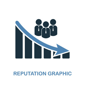 信誉降低图形图标。从图表图标集合的单色样式设计。Ui。像素完美简单的象形文字声誉降低图形图标。网页设计应用软件打印使用