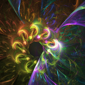 彩虹抽象分形背景3绘制图解