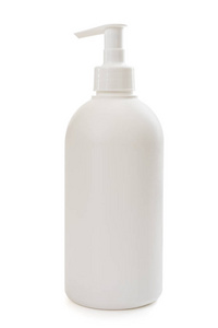 白色背景的塑料肥皂容器