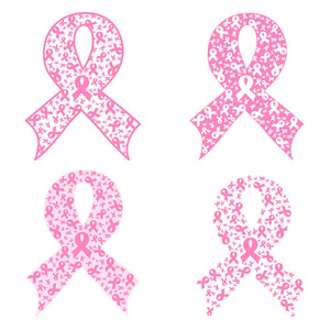 矢量插图乳腺癌粉红色丝带意识。
