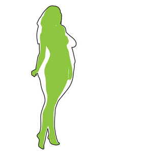 矢量概念脂肪超重肥胖女性与苗条适合健康身体后减肥或饮食与肌肉瘦