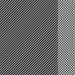 几何条纹图案与黑色连续线与格子插入白色背景。 矢量插图