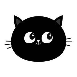 可爱的卡通人物. 凯蒂胡须婴儿宠物收藏. 有趣的小猫. 白色背景.