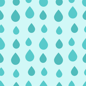 蓝色雨滴无缝图案。 矢量插图