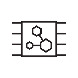 微晶片图标矢量被隔离在白色背景, 微晶片 si