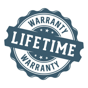 白色背景隔离的终身保修标签照片