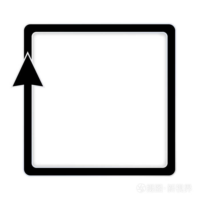 具有文本空白位置的孤立矢量圆形箭头指针循环箭头符号白色背景适用于