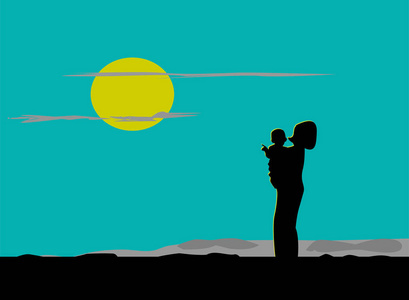 看月亮的人图片