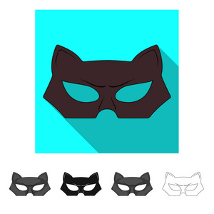 向量例证英雄和面具标志。一套英雄和超级英雄股票符号的网站