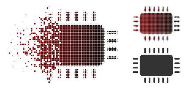 尘埃失真半色调微晶片图标