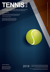 网球锦标赛海报矢量插图