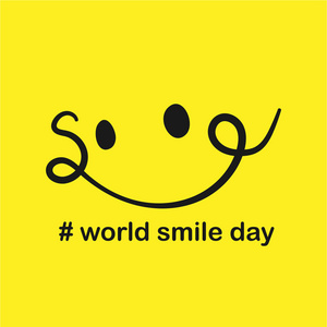 世界微笑日微笑图标矢量幸福符号笑脸表情插图