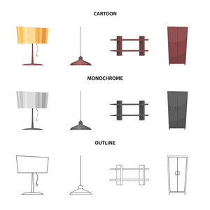 家具和公寓符号的矢量设计。一套家具和家庭股票符号的网站