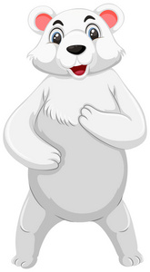 可爱的北极熊站立插图