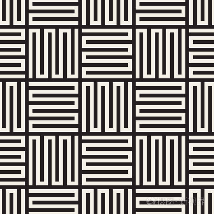 矢量无缝图案. 现代时尚抽象纹理. 重复几何波浪线