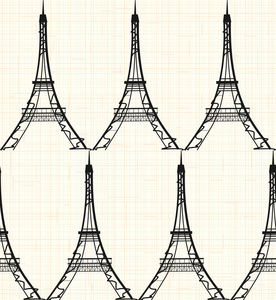 与埃菲尔铁塔的无缝矢量图案