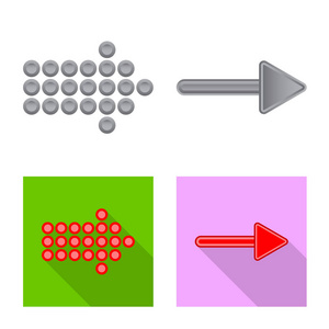 元素和箭头标识的孤立对象。股票的元素和方向矢量图标集