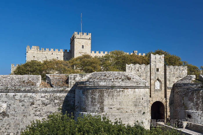 中世纪罗德岛骑士城堡的大门