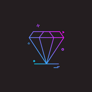 钻石宝石图标设计矢量