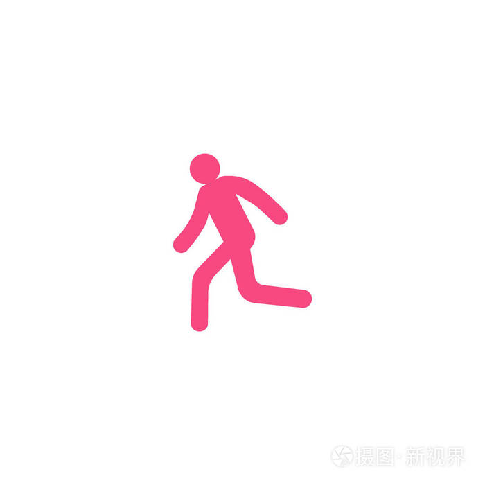 跑步男子简单图标的轮廓