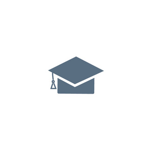 毕业帽平面样式图标矢量插图教育理念