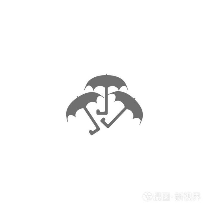 彩色伞矢量插图