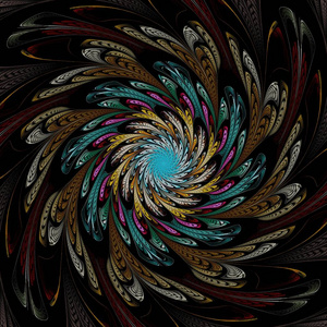 抽象对称分形龙卷风螺旋星系数字艺术作品的创造性图形设计.