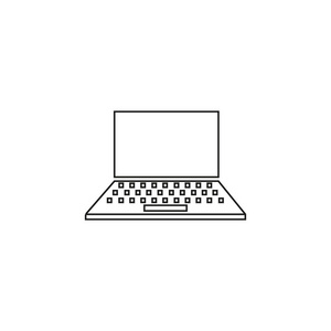 笔记本电脑平面图标，矢量插图