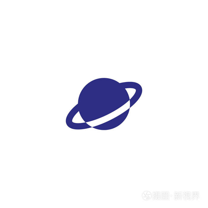 土星行星平面图标,矢量,插图,占星学概念