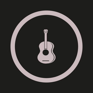 吉他网页图标矢量插图图片