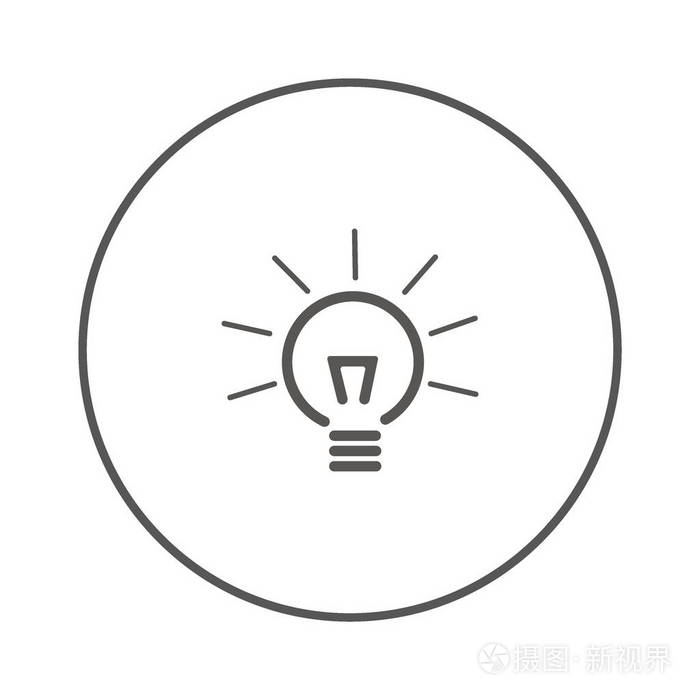 白炽灯泡平面图标矢量图插画-正版商用图片12sau9-摄图新视界