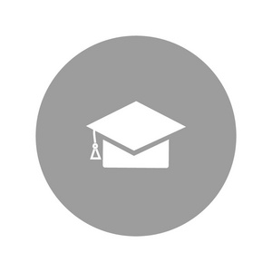 学士帽图标矢量插图照片