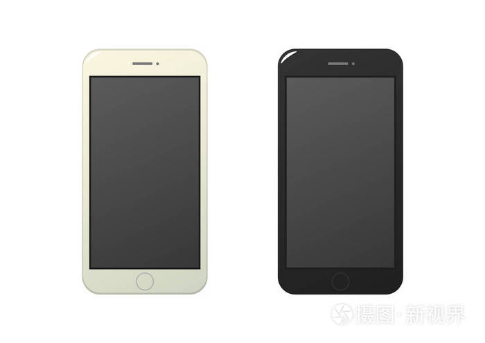 智能手机卡通模型矢量在白色背景隔离