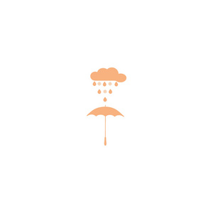 伞和降水矢量插图图标