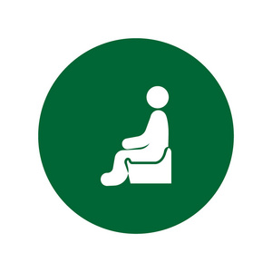 男性化身坐在椅子上平面图标矢量插图