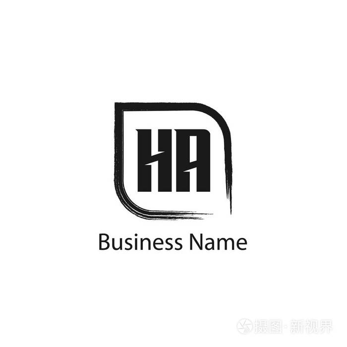 初始字母HA标志模板设计