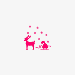 圣诞驯鹿标志模板