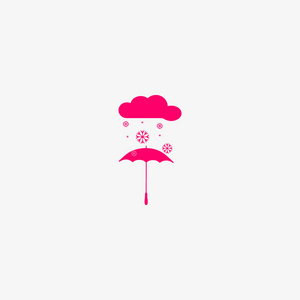 伞和降水矢量插图图标