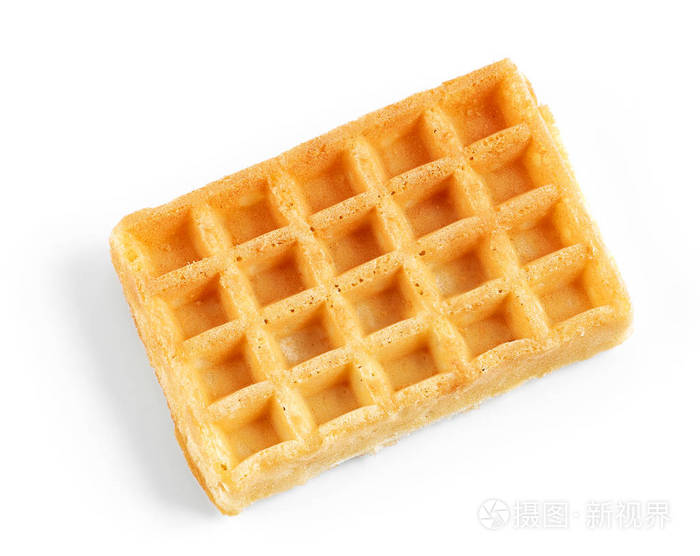 华夫饼隔离在白色背景上