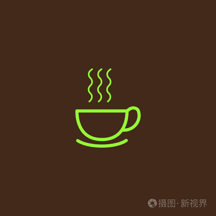 美味的热杯咖啡或茶矢量插图