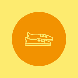 运动鞋平面风格图标，矢量插图
