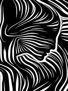 内几何系列。以传统木刻方式渲染的人脸背坠，适合用于人的灵魂内戏艺术诗歌精神等项目