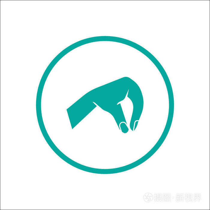人类手拿东西的极简主义图标矢量插图