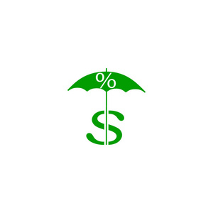 彩色雨伞与美元符号矢量插图