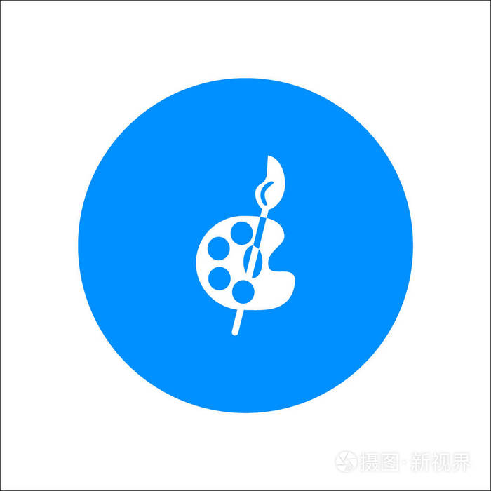 画家调色板刷平图标矢量插图