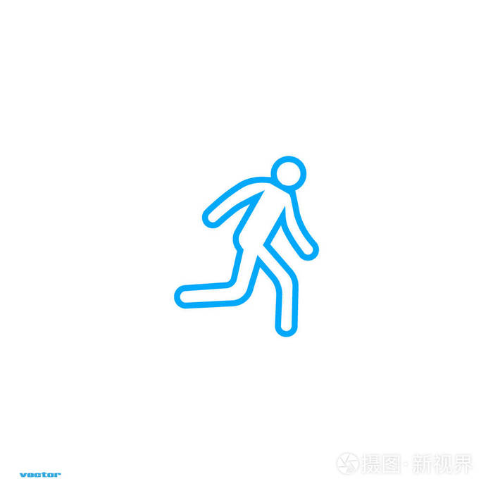 跑步男子简单图标的轮廓