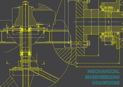 机械工程。 技术说明。 工程学科的背景。 技术设计。 仪器制造。 封面横幅传单。 灰色灰色