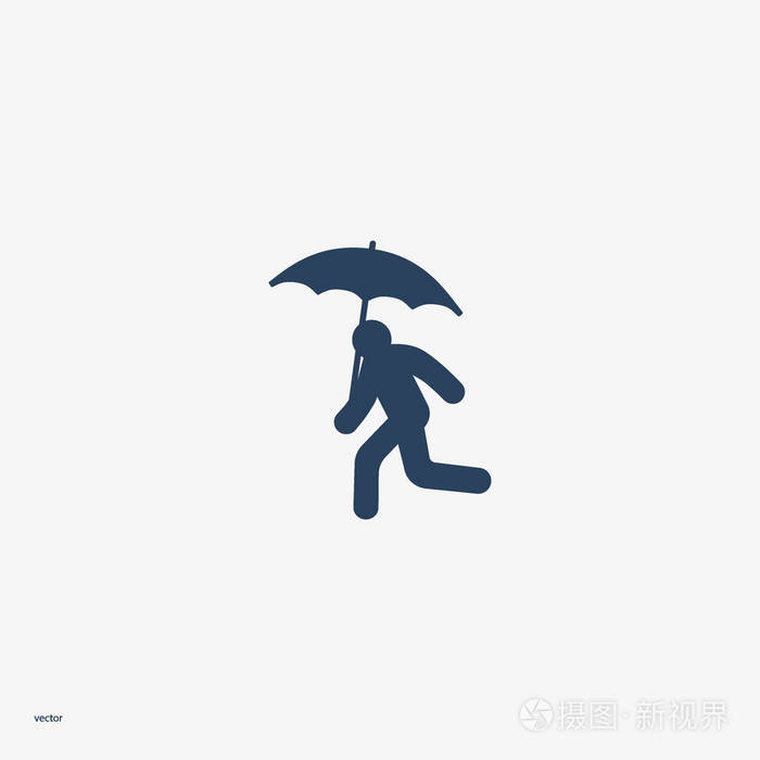 带伞的人五颜六色的标志模板